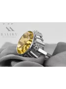 Ring Yellow Peridot Sterling silver 925 Vintage craft vrc043s